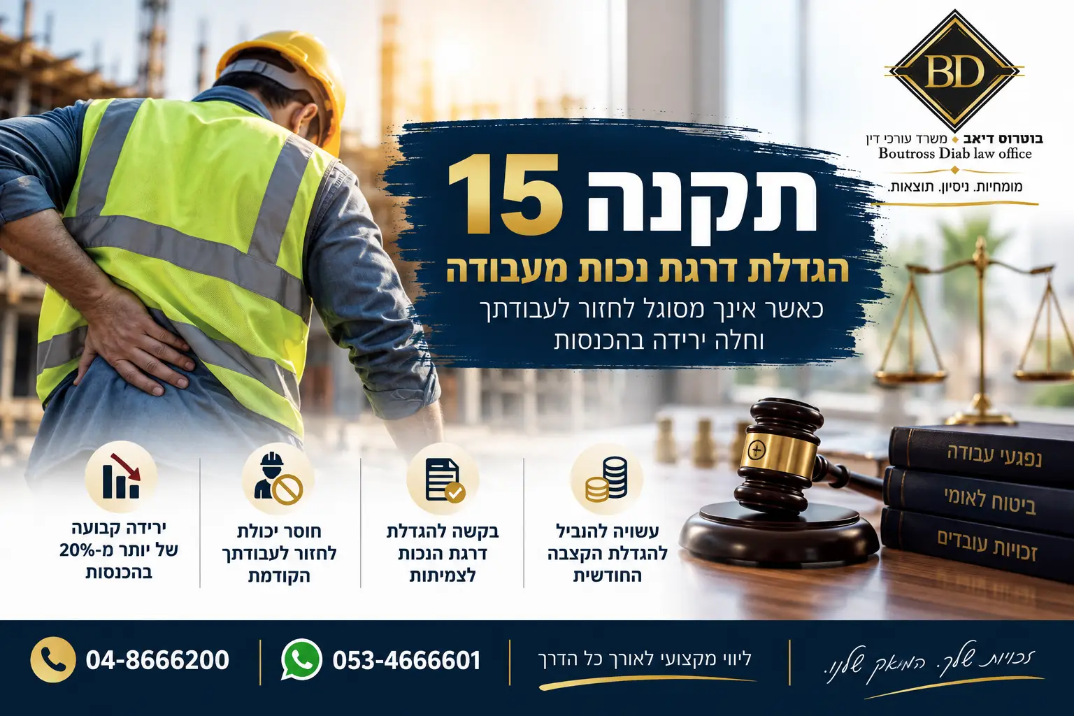 תקנה 15 – הגדלת נכות מעבודה